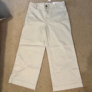 NWT LOFT Palmer Wide Leg Crop Pants in Twill. Size 12